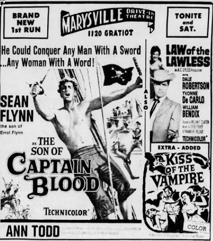 Marysville Drive-In Theatre - June 1964 Ad (newer photo)